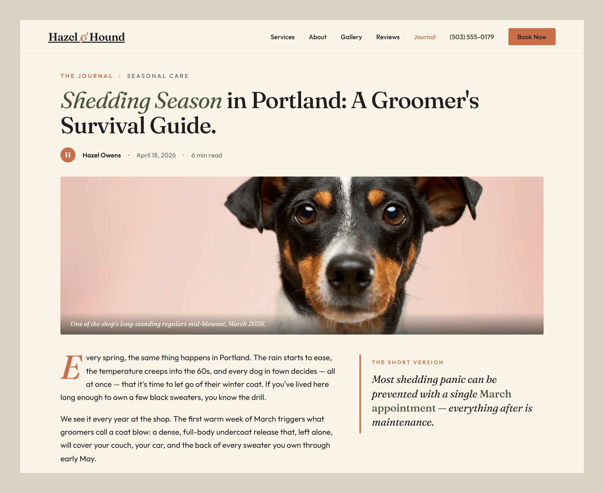 Blog post mockup